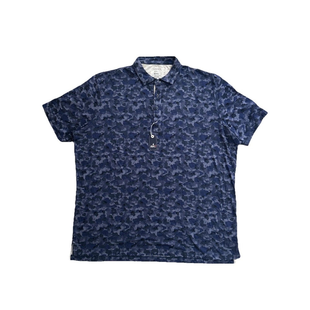Johnny O Men Navy Camo Performance Polo Shirt Stretch Saturday Team Play XXL NWT